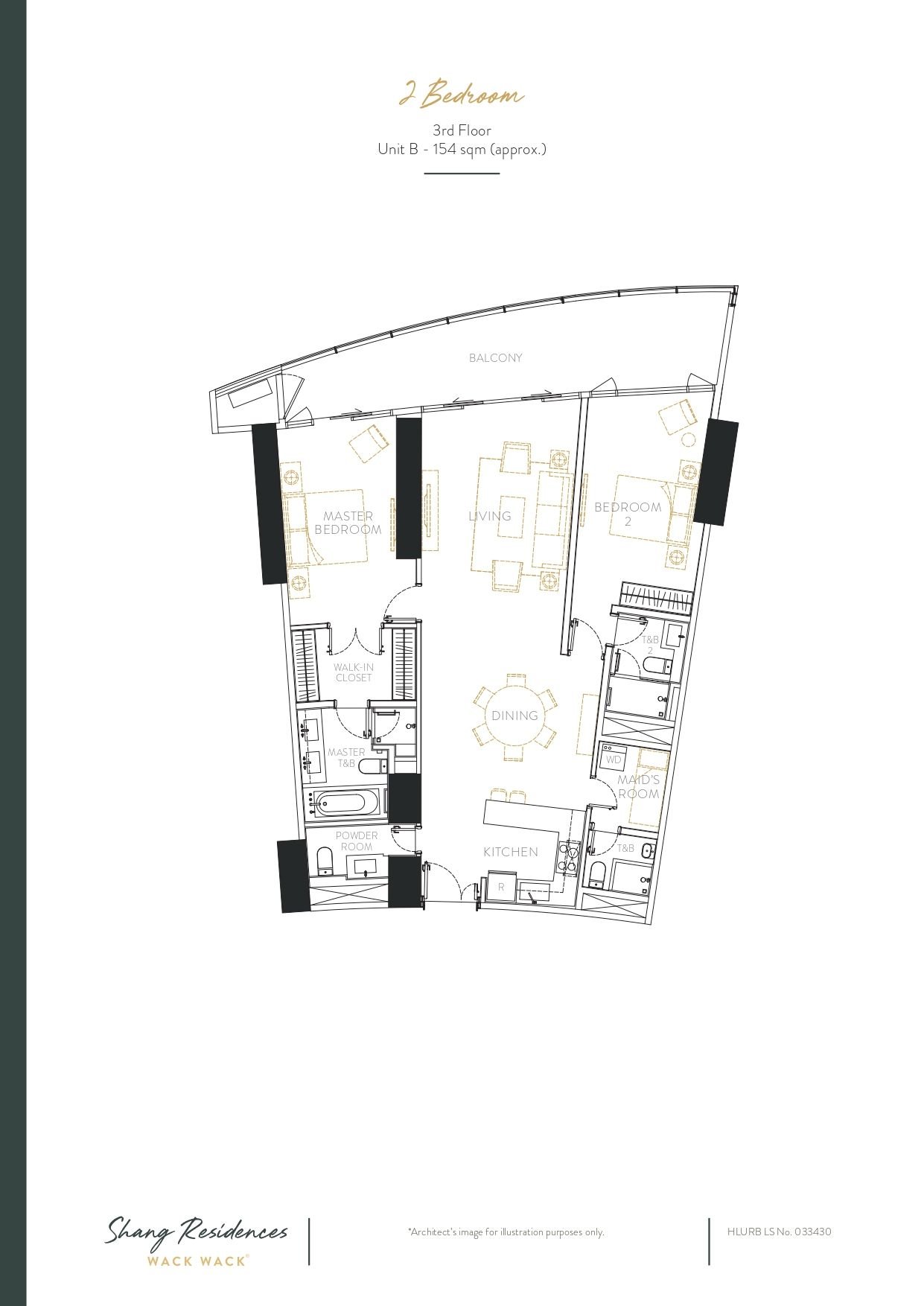 2 Bedroom – 3rd Floor Unit B